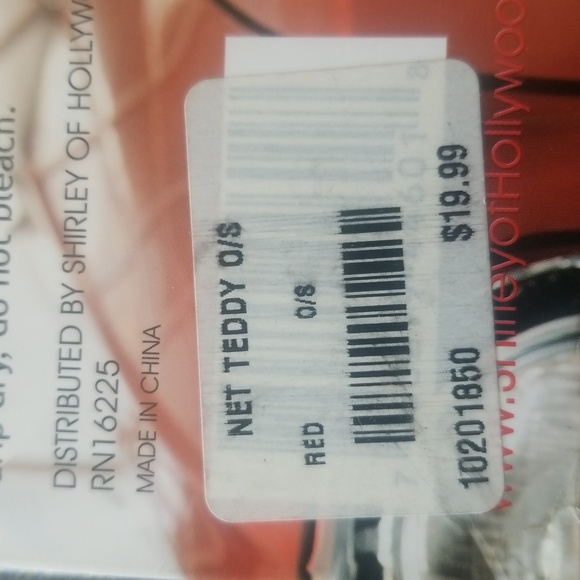 H.O.T. Mesh net teddy, red , one size fits most - Picture 3 of 4